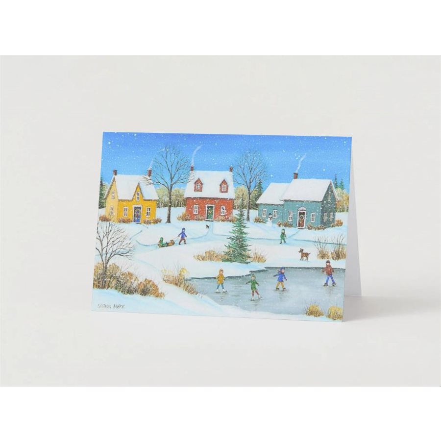 Carte de souhaits - Patinage sous la neige