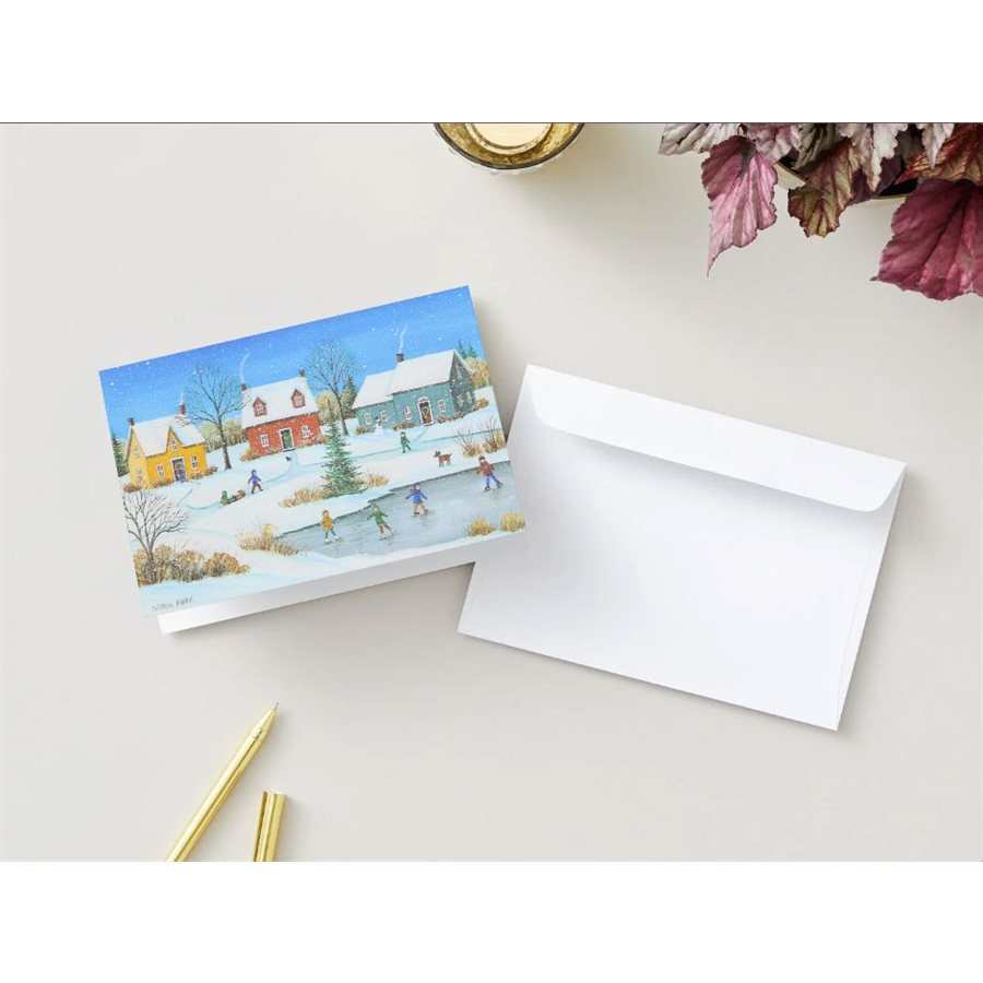 Carte de souhaits - Patinage sous la neige