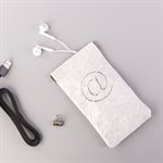 Étui porte-tout, petit format, modèle @, blanc et gris