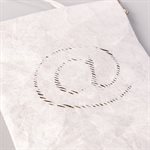 Étui porte-tout, petit format, modèle @, blanc et gris