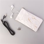 Small multipurpose case, earphone model, white and gold 