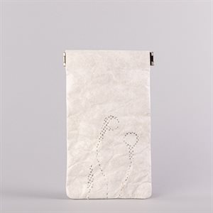 Étui porte-tout, petit format, modèle écouteur, blanc et gris