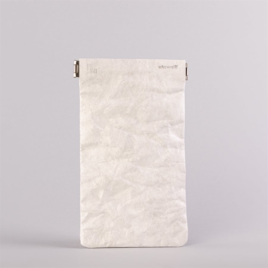Étui porte-tout, petit format, modèle écouteur, blanc et gris Étui porte-tout, petit format, modèle écouteur, blanc et gris