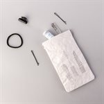 Étui porte-tout, petit format, modèle maquillage, blanc et argent