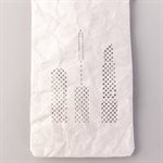 Étui porte-tout, petit format, modèle maquillage, blanc et argent