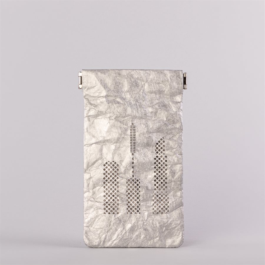 Étui porte-tout, petit format, modèle maquillage, argent et gris Étui porte-tout, petit format, modèle maquillage, argent et gris