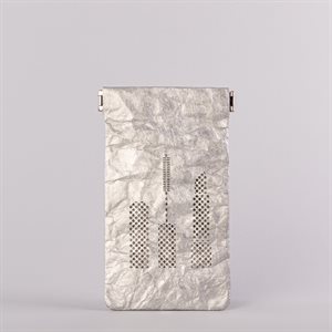 Étui porte-tout, petit format, modèle maquillage, argent et gris