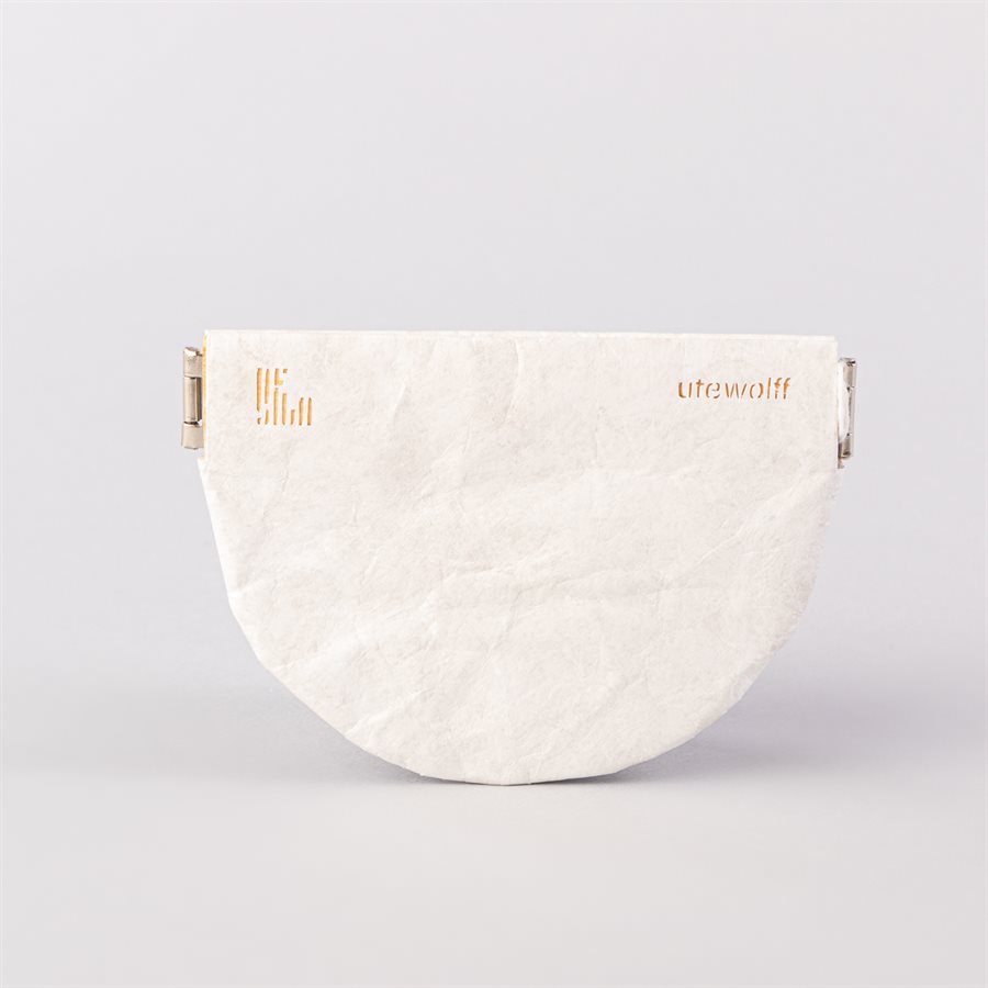 Portemonnaie en tyvek, modèle @, blanc et or Portemonnaie en tyvek, modèle @, blanc et or