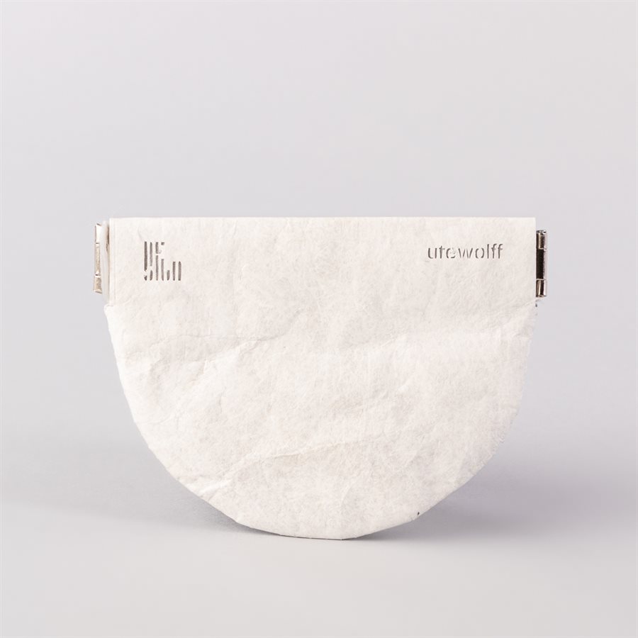 Portemonnaie en tyvek, modèle @, blanc et argent Portemonnaie en tyvek, modèle @, blanc et argent