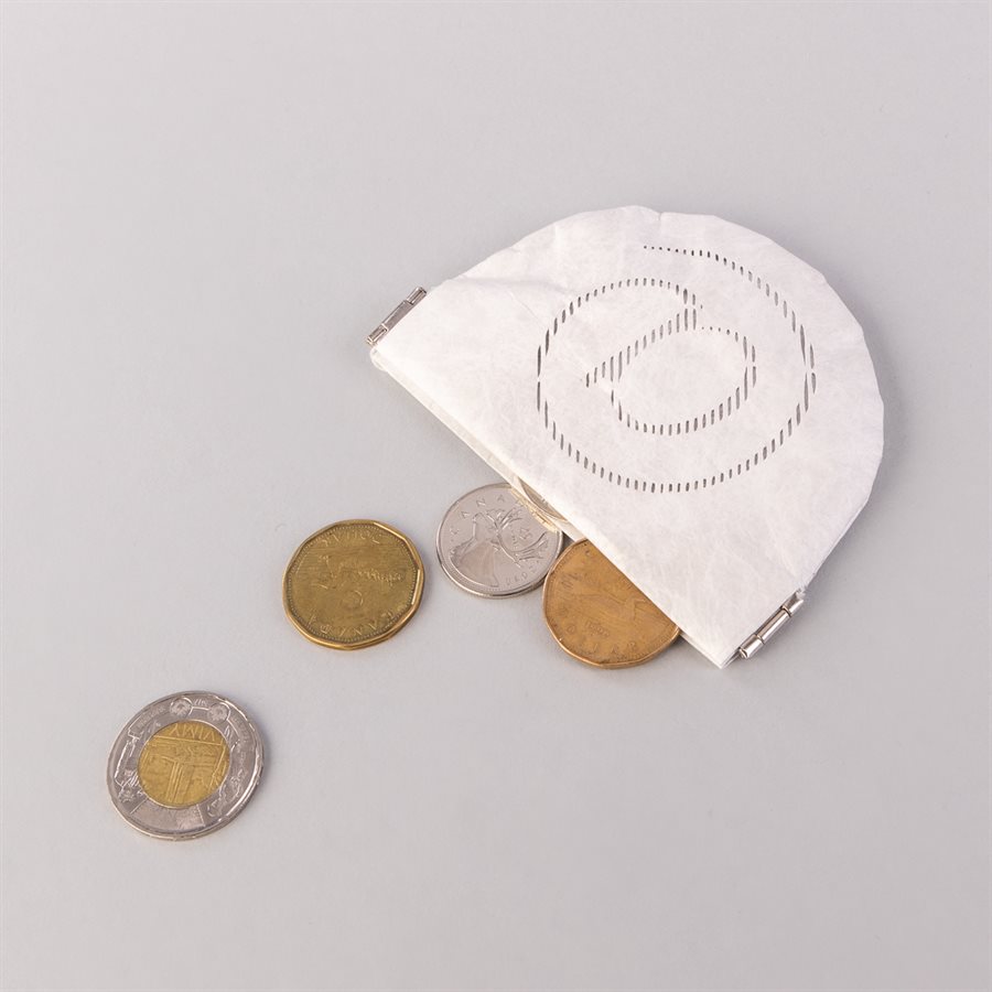 Portemonnaie en tyvek, modèle @, blanc et argent Portemonnaie en tyvek, modèle @, blanc et argent