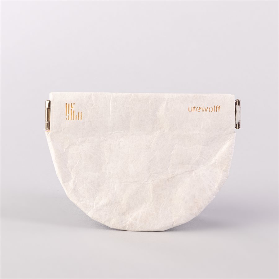 Portemonnaie en tyvek, modèle bijoux, blanc et or Portemonnaie en tyvek, modèle bijoux, blanc et or