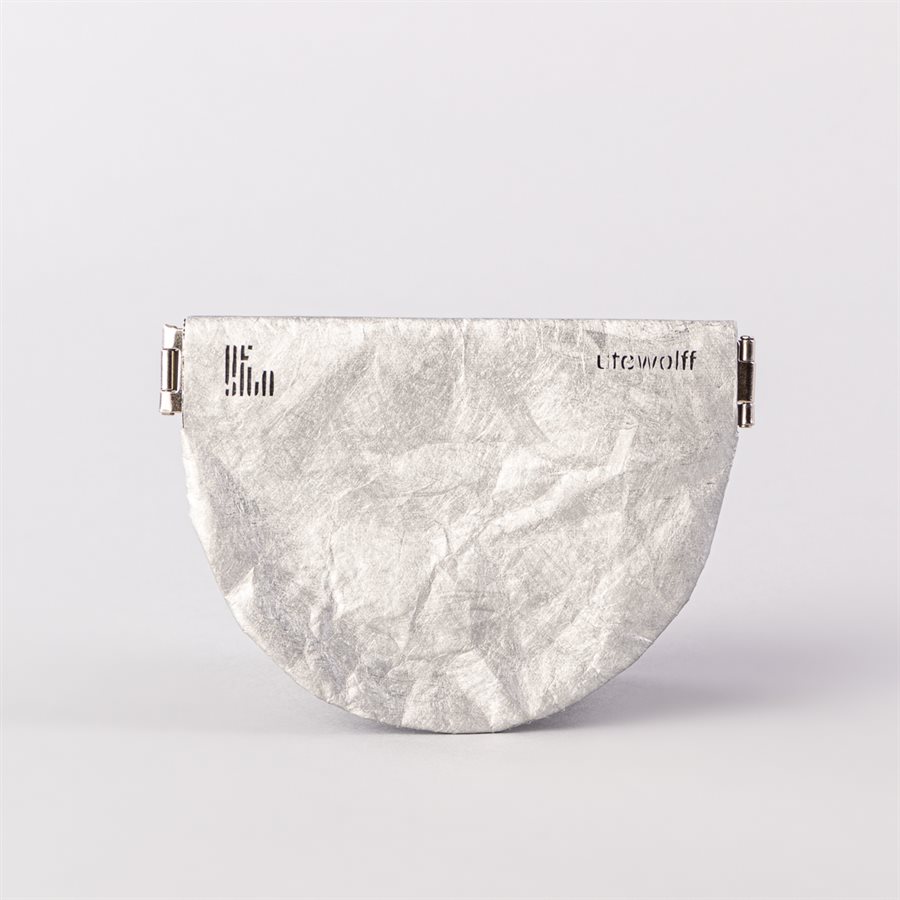 Portemonnaie en tyvek, modèle diamant, argent et gris Portemonnaie en tyvek, modèle diamant, argent et gris
