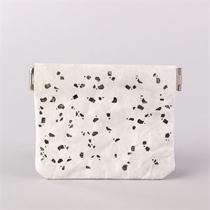 Portemonnaie en tyvek, modèle flocon, blanc et gris