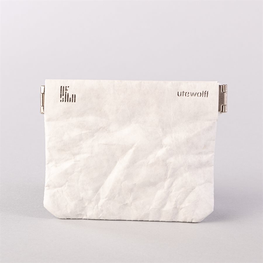 Portemonnaie en tyvek, modèle flocon, blanc et gris Portemonnaie en tyvek, modèle flocon, blanc et gris