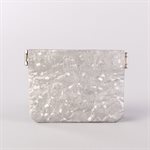 Portemonnaie en tyvek, modèle flocon, argent et blanc Portemonnaie en tyvek, modèle flocon, argent et blanc