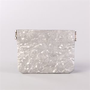 Portemonnaie en tyvek, modèle flocon, argent et blanc