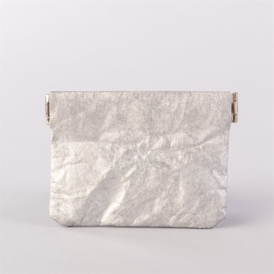 Portemonnaie en tyvek, modèle flocon, argent et blanc Portemonnaie en tyvek, modèle flocon, argent et blanc