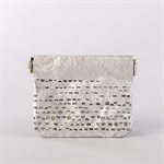 Portemonnaie en tyvek, modèle demi-lune, argent et gris