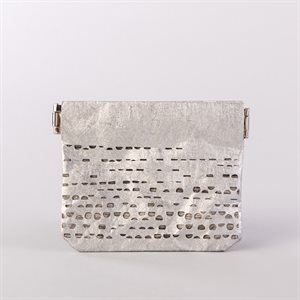 Portemonnaie en tyvek, modèle demi-lune, argent et gris