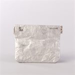 Portemonnaie en tyvek, modèle demi-lune, argent et gris