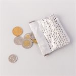 Portemonnaie en tyvek, modèle demi-lune, argent et gris