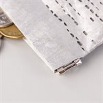 Portemonnaie en tyvek, modèle demi-lune, argent et gris