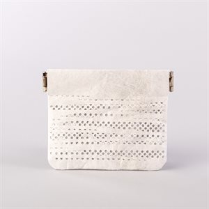 Portemonnaie en tyvek, modèle pointillé, blanc et argent