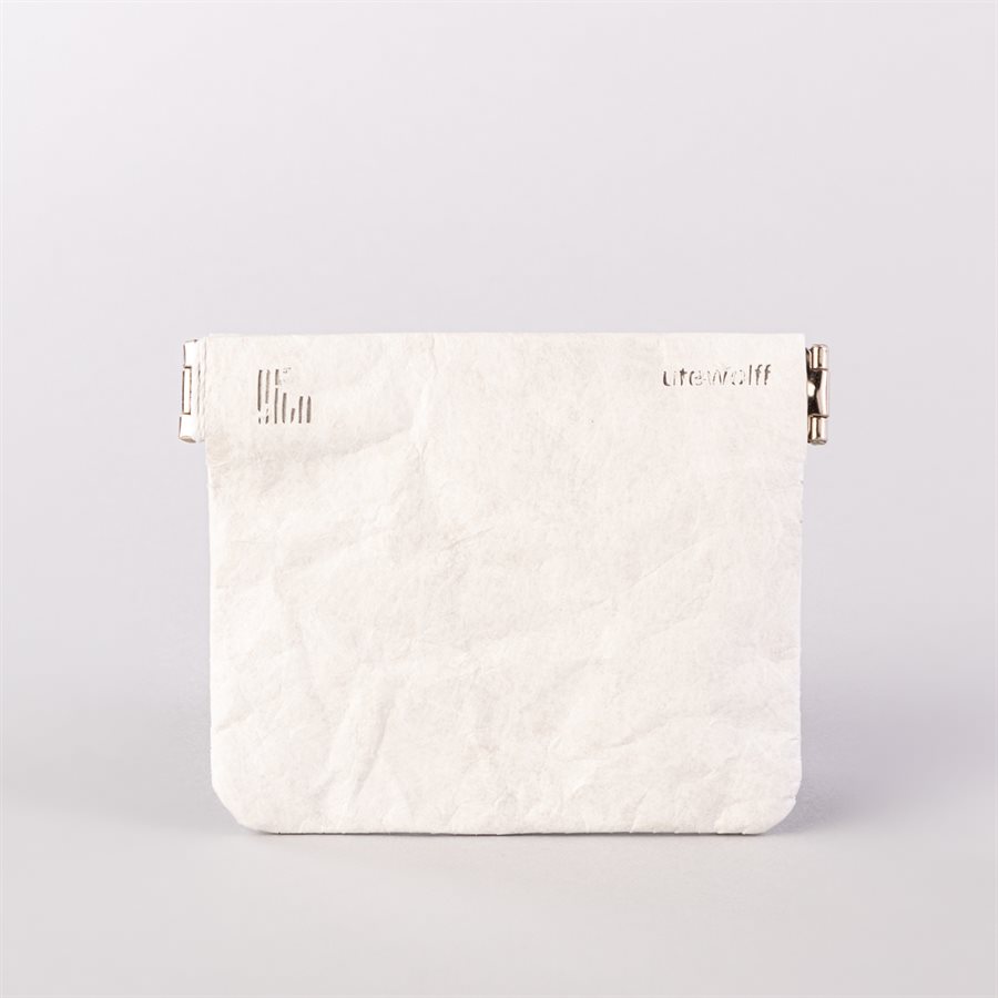 Portemonnaie en tyvek, modèle pointillé, blanc et argent Portemonnaie en tyvek, modèle pointillé, blanc et argent