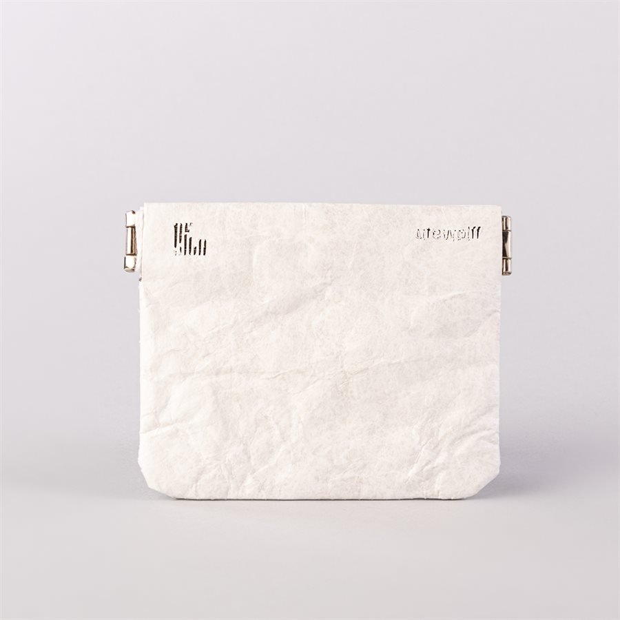 Portemonnaie en tyvek, modèle pointillé, blanc et gris Portemonnaie en tyvek, modèle pointillé, blanc et gris
