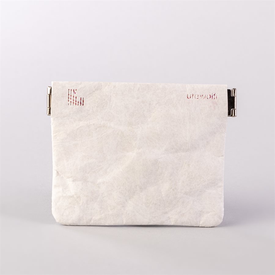 Portemonnaie en tyvek, modèle pointillé, blanc et rose Portemonnaie en tyvek, modèle pointillé, blanc et rose