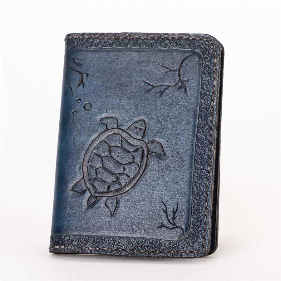 Couvre-carnet, modèle tortue bleue Couvre-carnet, modèle tortue bleue