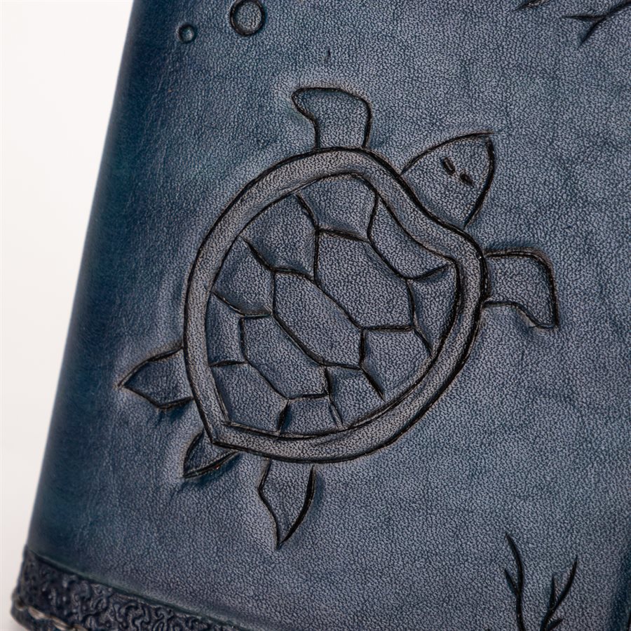 Couvre-carnet, modèle tortue bleue Couvre-carnet, modèle tortue bleue