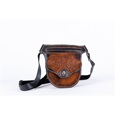 Sac de taille transformable en sac bandoulière, cuir repoussé Sac de taille transformable en sac bandoulière, cuir repoussé