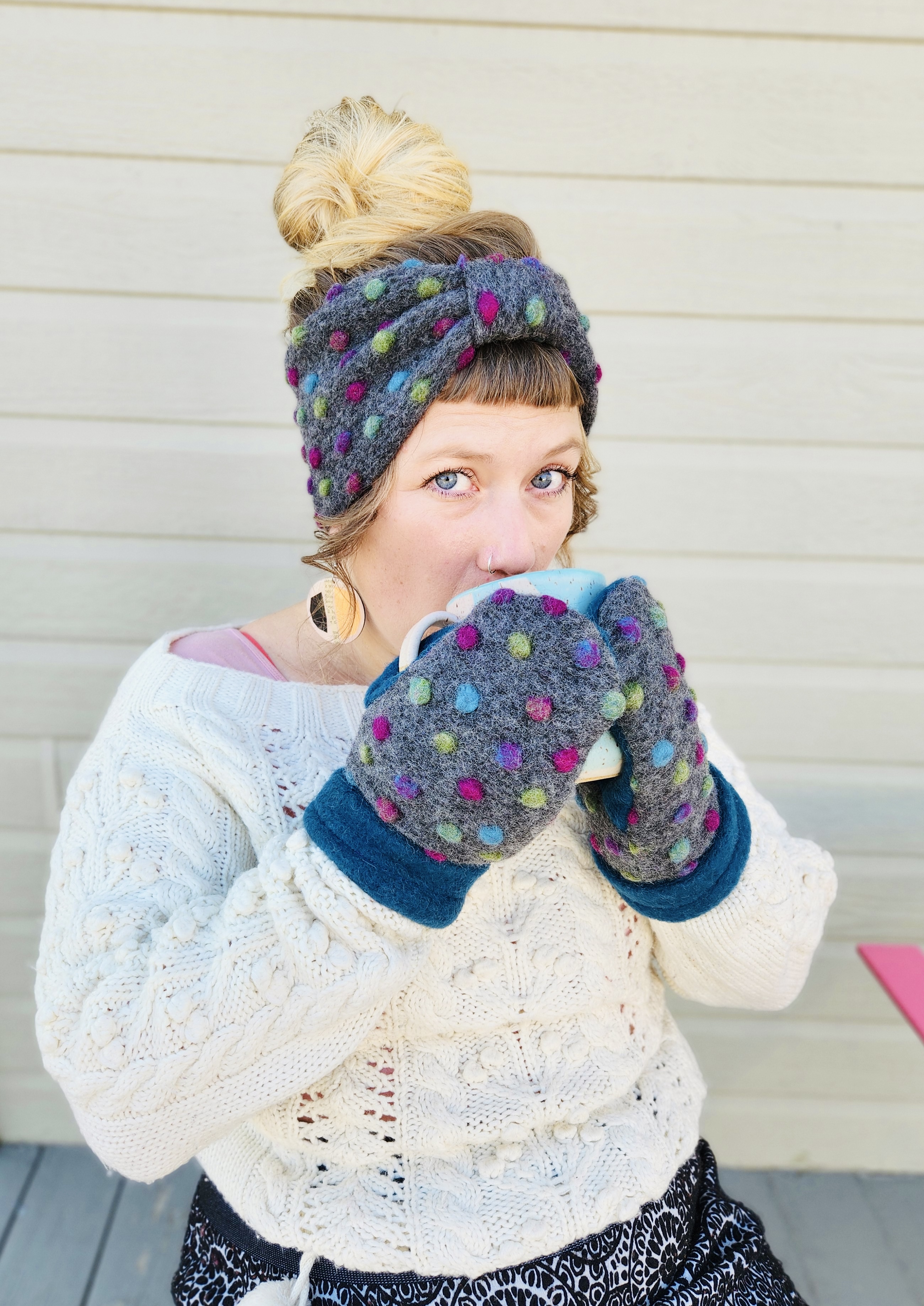 Bandeau chaud en laine feutrée